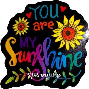 🌻2 for $9 or 4 for $15🌻 Yellow Sunflower 🌻 You are my sunshine Decal for yeti